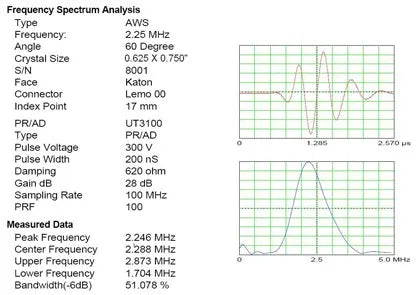 AWS 2.25MHz Angle Beam Ultrasonic Probe with 45°/60°/70° Interchangeable Wedges for NDT Weld Inspection
