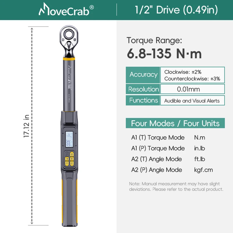 Digital Angle Torque Wrench 3/8" & 1/2" Drive