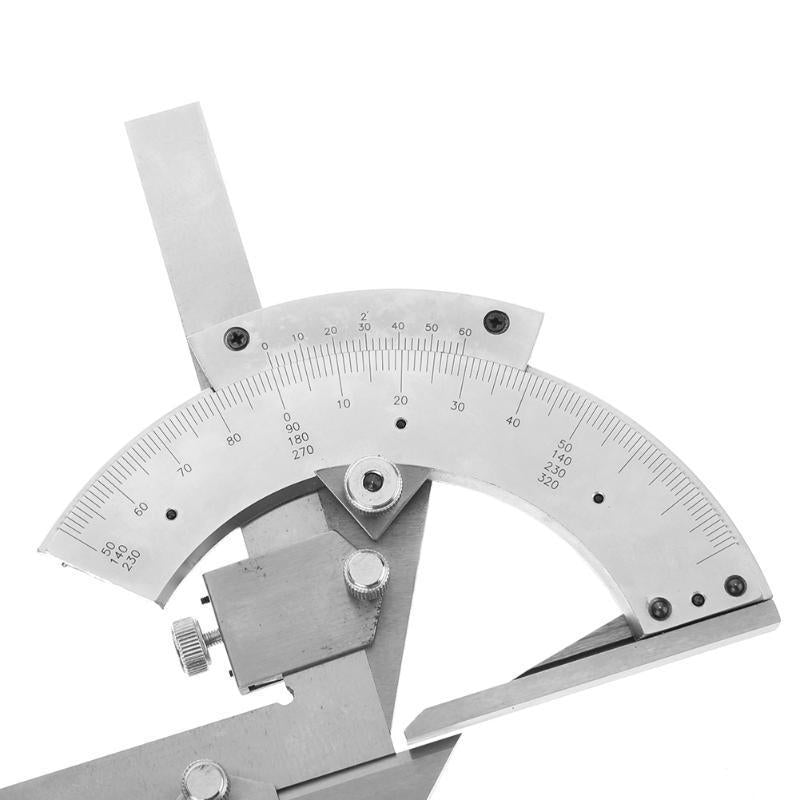 320° Precision Universal Protractor Goniometer Stainless Steel Angle Measuring Tool