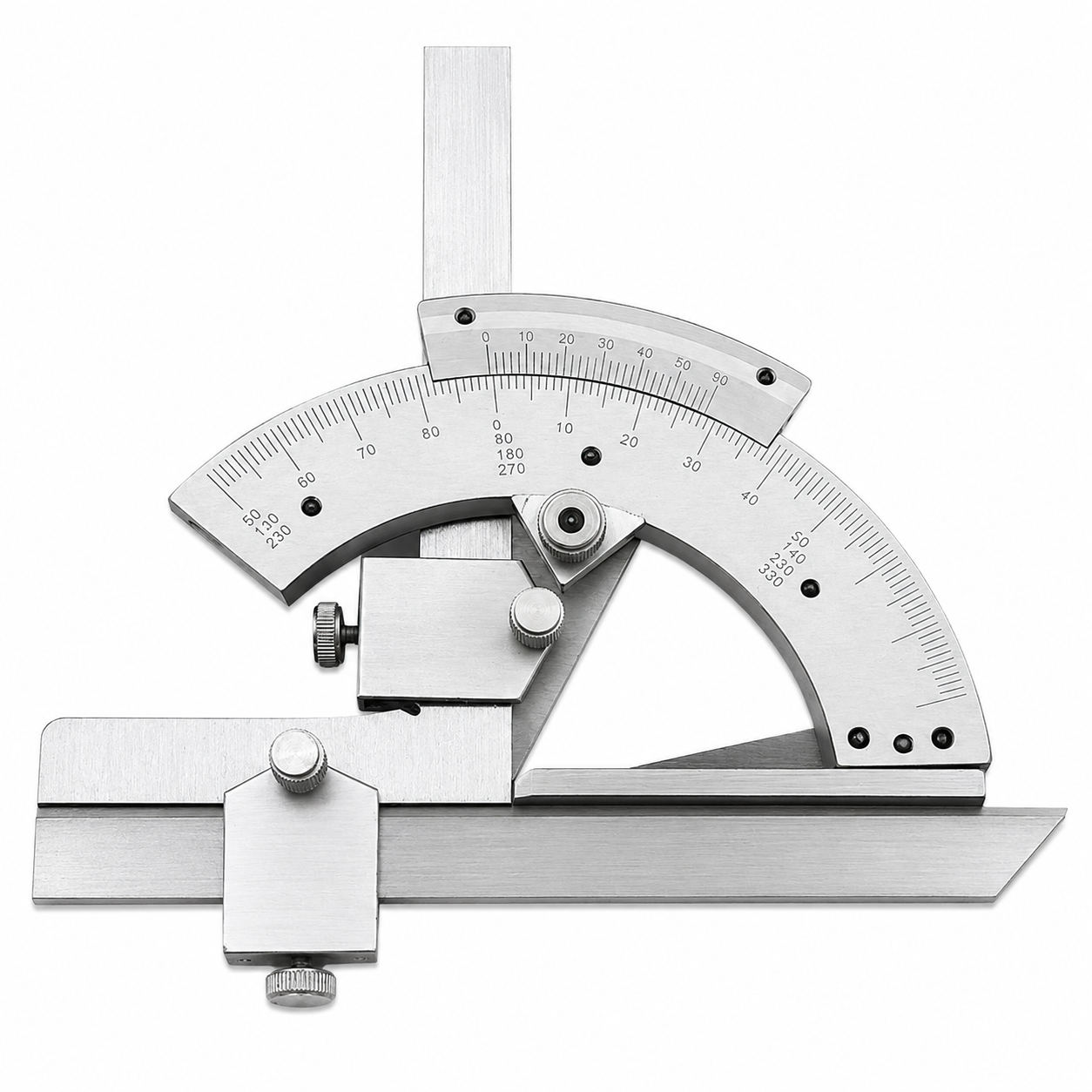 320° Precision Universal Protractor Goniometer Stainless Steel Angle Measuring Tool