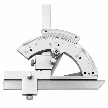 320° Precision Universal Protractor Goniometer Stainless Steel Angle Measuring Tool