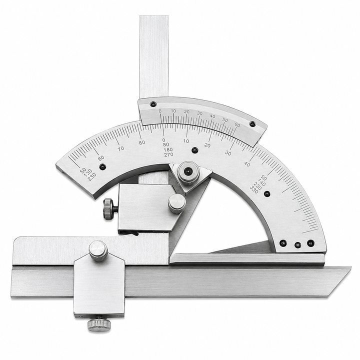 320° Precision Universal Protractor Goniometer Stainless Steel Angle Measuring Tool