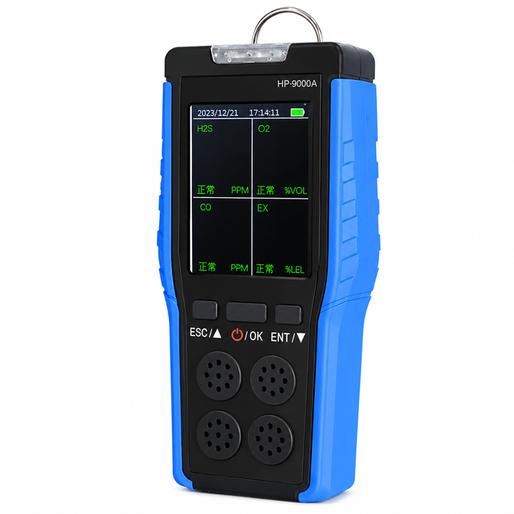 4-in-1 Portable Gas Detector – O₂, CO, H₂S & LEL Explosion-Proof Industrial Safety Monitor