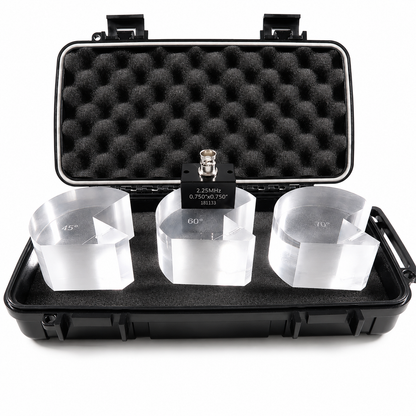 AWS 2.25MHz Angle Beam Ultrasonic Probe with 45°/60°/70° Interchangeable Wedges for NDT Weld Inspection