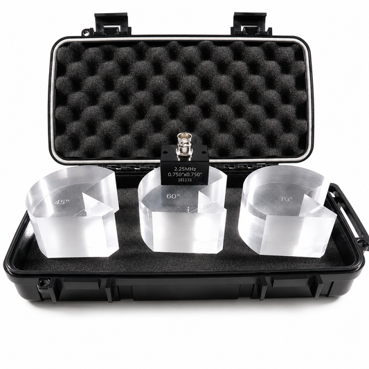 AWS 2.25MHz Angle Beam Ultrasonic Probe with 45°/60°/70° Interchangeable Wedges for NDT Weld Inspection