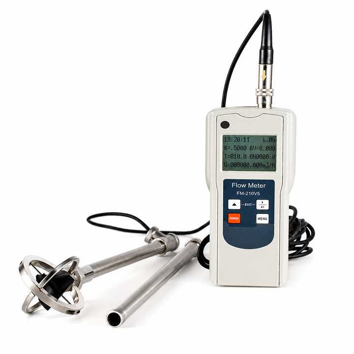 FM-210V5 Portable Digital Water Flow Meter / 0.01–5.00 m/s Open Channel, River & Irrigation Flow Velocity Meter