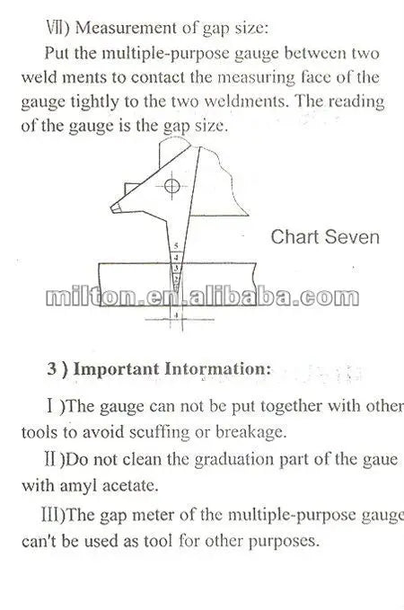 Professional Weld Bead Height Gauge Metric Welding Inspection Ruler for Seam Gap, Pipe, Boiler & Bridge Inspection