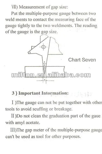 Professional Weld Bead Height Gauge Metric Welding Inspection Ruler for Seam Gap, Pipe, Boiler & Bridge Inspection