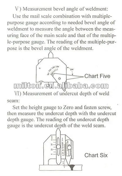 Professional Weld Bead Height Gauge Metric Welding Inspection Ruler for Seam Gap, Pipe, Boiler & Bridge Inspection