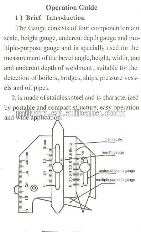 Professional Weld Bead Height Gauge Metric Welding Inspection Ruler for Seam Gap, Pipe, Boiler & Bridge Inspection