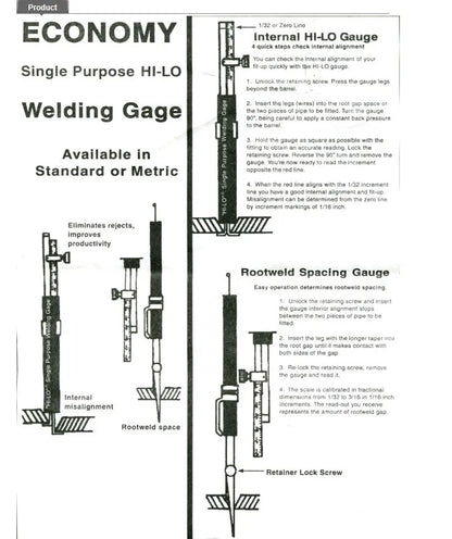 Internal Hi-Lo Welding Gauge – Precision Pipe Alignment & Fit-Up Inspection Tool