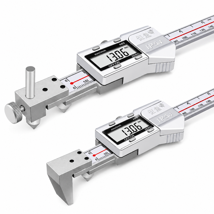 Horizontal Edge Center Digital Caliper with Conical Probe | 0.01mm Precision Stainless Steel Measuring Tool