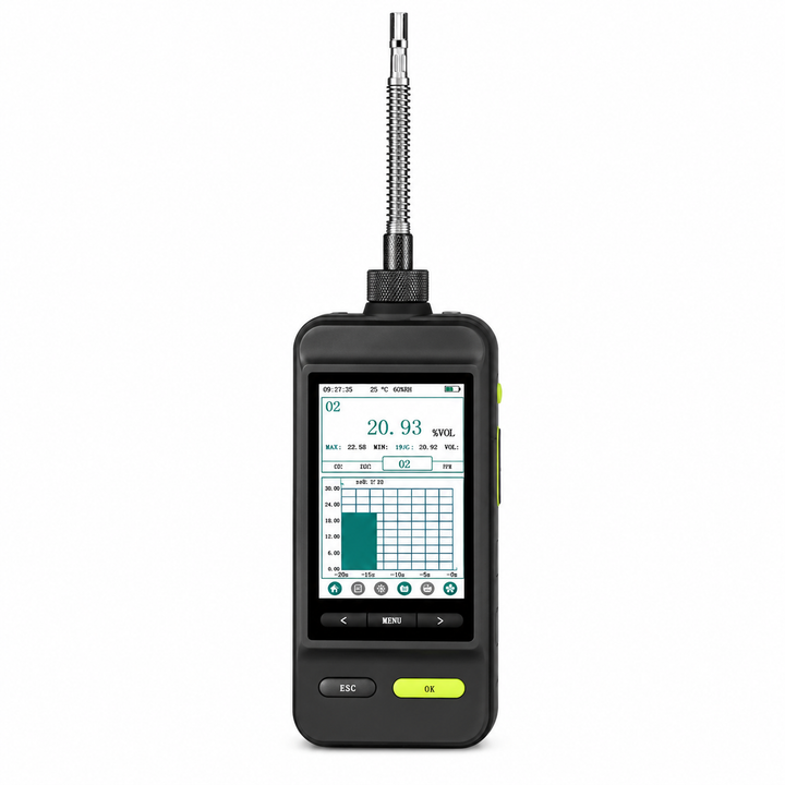 Portable Gas Monitoring Detector 2-in-1 PID Sensor for O3 C2H4 with Gift Suitcase Indoor Outdoor Air Quality Detection