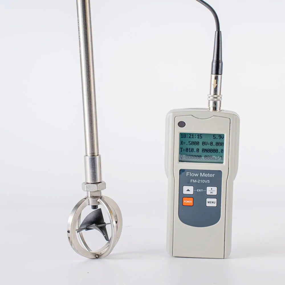 FM-210V5 Portable Digital Water Flow Meter / 0.01–5.00 m/s Open Channel, River & Irrigation Flow Velocity Meter