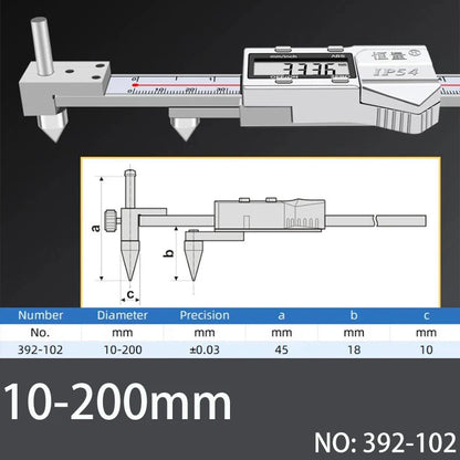 Horizontal Edge Center Digital Caliper with Conical Probe | 0.01mm Precision Stainless Steel Measuring Tool