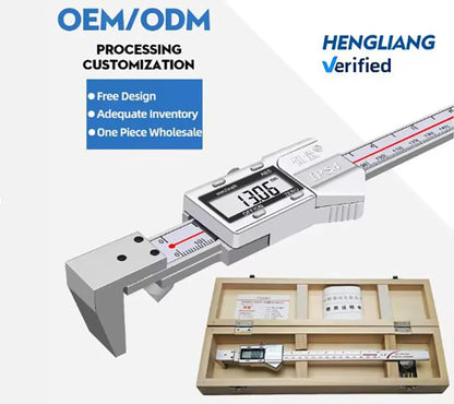 Horizontal Edge Center Digital Caliper with Conical Probe | 0.01mm Precision Stainless Steel Measuring Tool