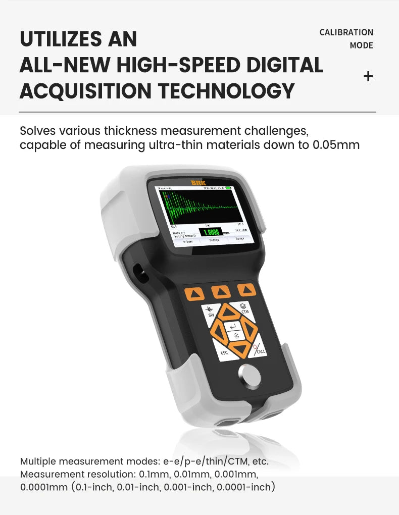 Professional Ultrasonic Thickness Gauge with A/B Scan & 0.1mm Resolution
