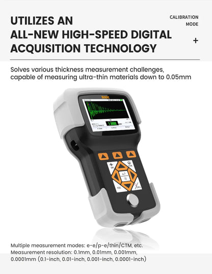 Professional Ultrasonic Thickness Gauge with A/B Scan & 0.1mm Resolution