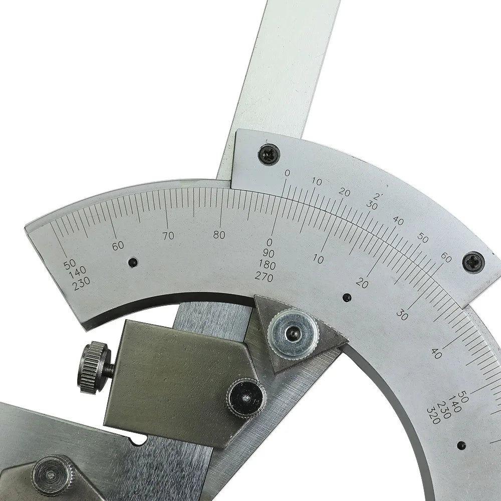 320° Precision Universal Protractor Goniometer Stainless Steel Angle Measuring Tool