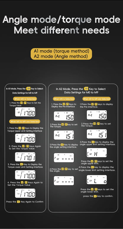 Digital Angle Torque Wrench 3/8" & 1/2" Drive