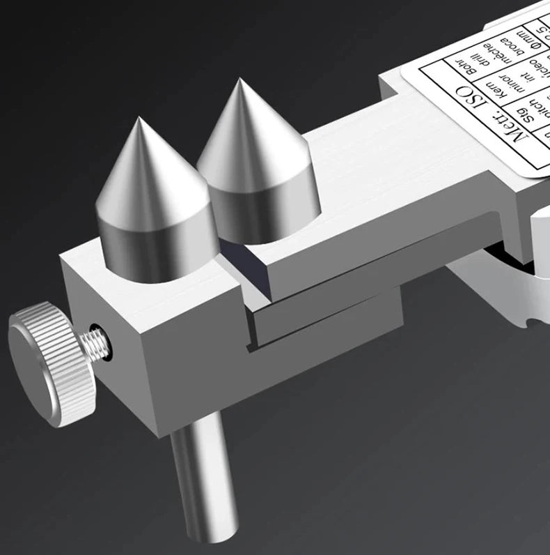 Horizontal Edge Center Digital Caliper with Conical Probe | 0.01mm Precision Stainless Steel Measuring Tool