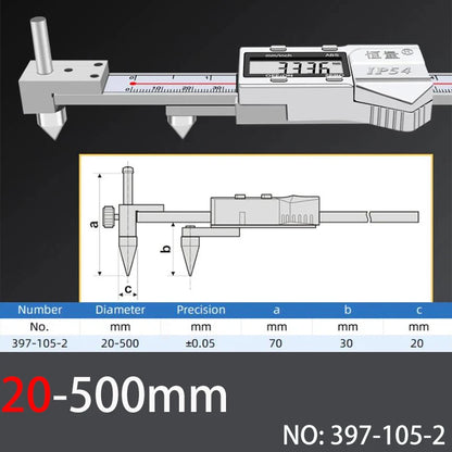 Horizontal Edge Center Digital Caliper with Conical Probe | 0.01mm Precision Stainless Steel Measuring Tool