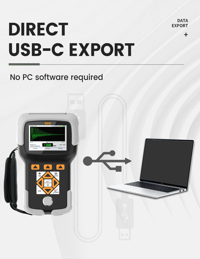 Professional Ultrasonic Thickness Gauge with A/B Scan & 0.1mm Resolution