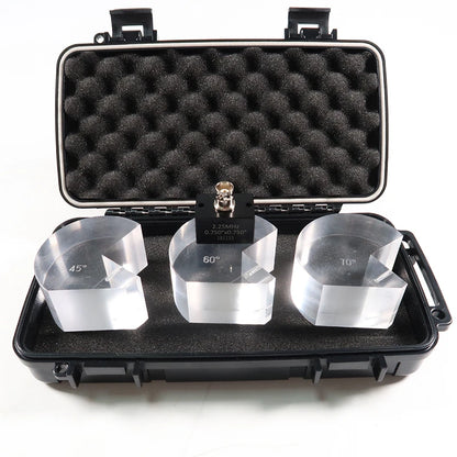 AWS 2.25MHz Angle Beam Ultrasonic Probe with 45°/60°/70° Interchangeable Wedges for NDT Weld Inspection