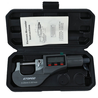 Digital Outside Micrometer Set 0–100mm | 4-Piece Electronic Precision Micrometer Kit 0.001mm