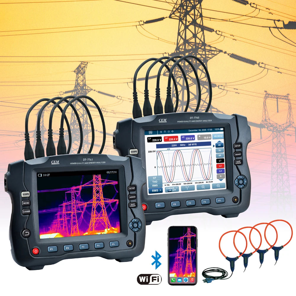 DT-7760 Industrial Three-Phase Power Quality Analyzer with Thermal Imaging Camera