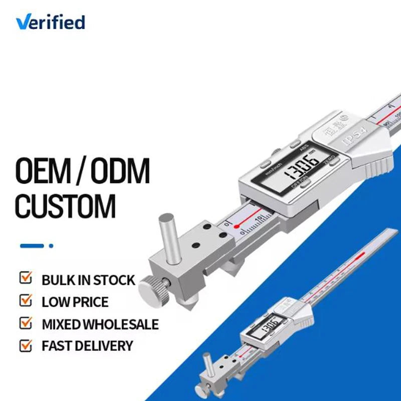 Horizontal Edge Center Digital Caliper with Conical Probe | 0.01mm Precision Stainless Steel Measuring Tool