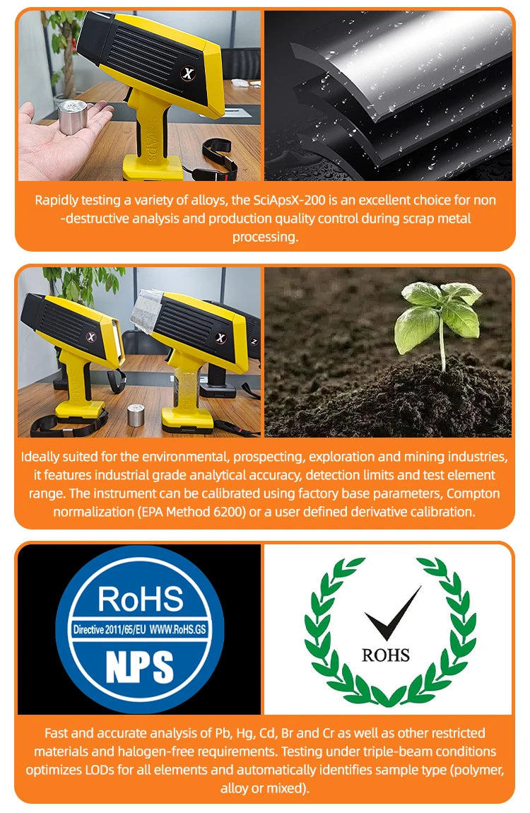 X-200 Handheld XRF Spectrometer for Metal, Alloy & PMI Analysis