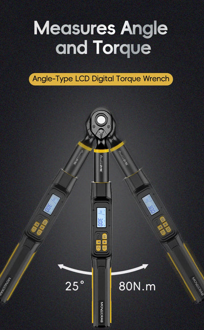 MoveCrab Digital Torque Wrench – 3/8" & 1/2" Drive Angle Torque Meter 3–340 N·m for Industrial Maintenance
