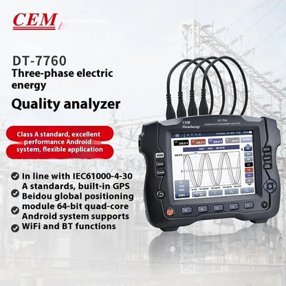 DT-7760 Industrial Three-Phase Power Quality Analyzer with Thermal Imaging Camera