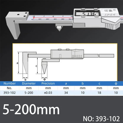 Horizontal Edge Center Digital Caliper with Conical Probe | 0.01mm Precision Stainless Steel Measuring Tool
