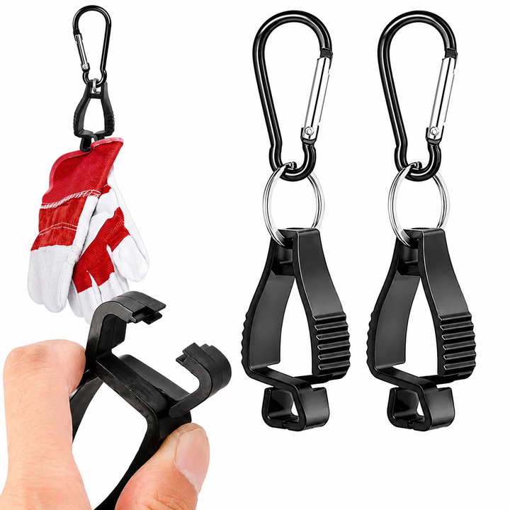 SteelGrip Glove Clips – Dual Carabiner Safety Holders
