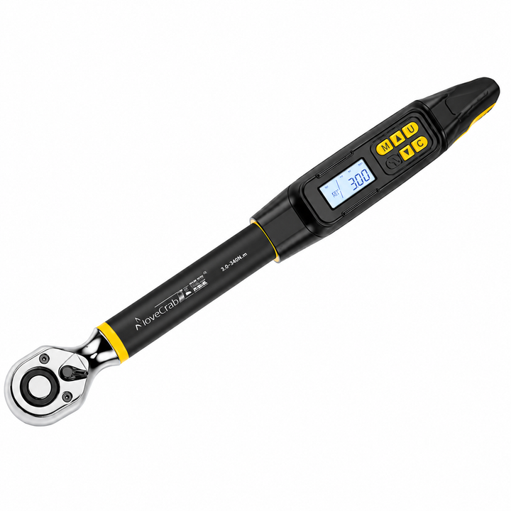 MoveCrab Digital Torque Wrench – 3/8" & 1/2" Drive Angle Torque Meter 3–340 N·m for Industrial Maintenance